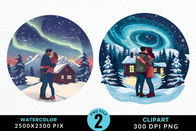 Watercolor Valentines Day Couple Exquisite Clipart