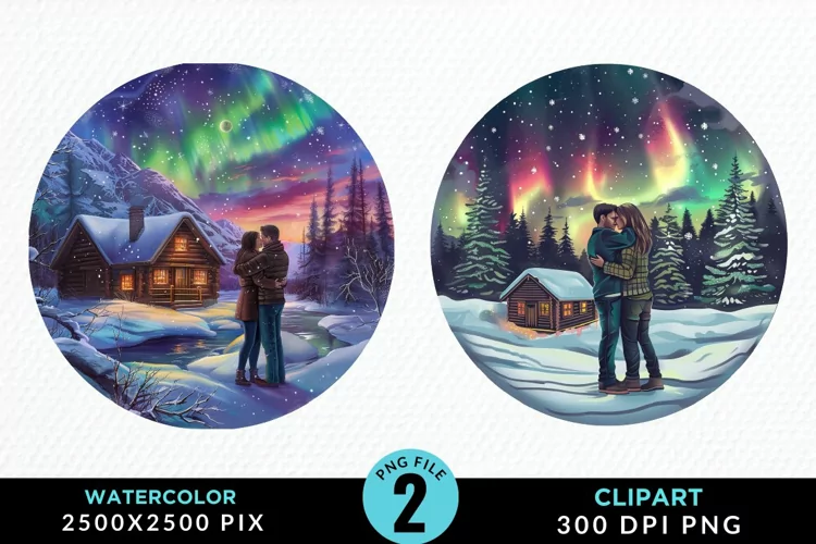 Watercolor Valentine's Day Couple Exquisite Clipart