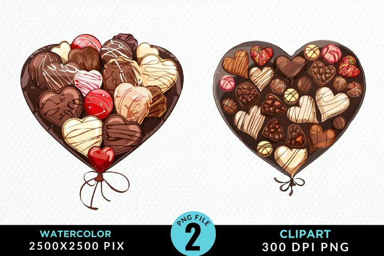 Watercolor Valentines Balloons Illustration Clipart