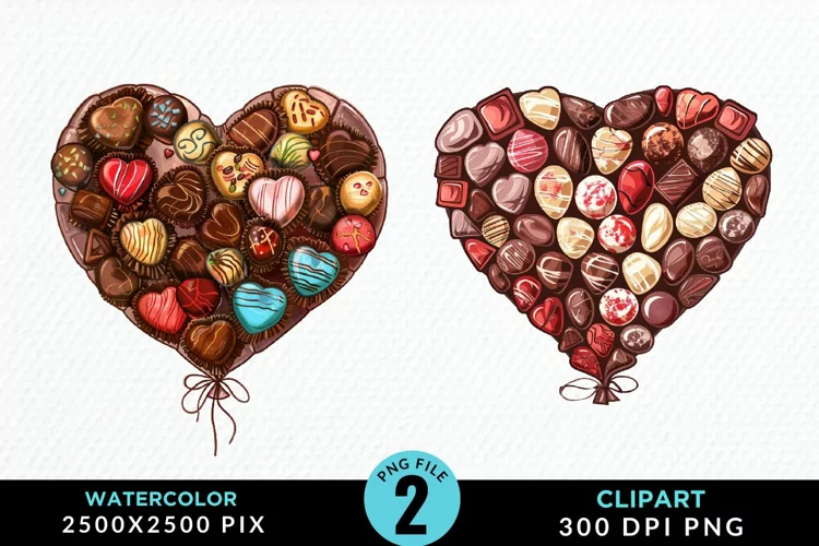 Watercolor Valentines Balloons Illustration Clipart