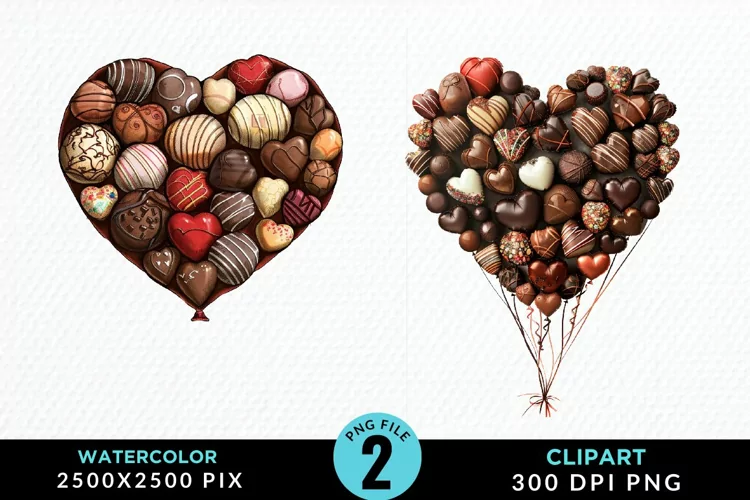 Watercolor Valentines Balloons Illustration Clipart