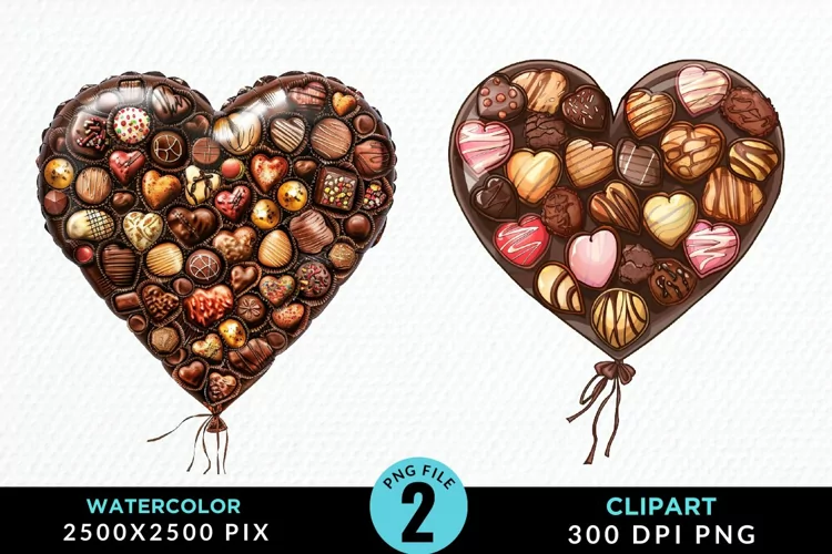 Watercolor Valentines Balloons Image Clipart