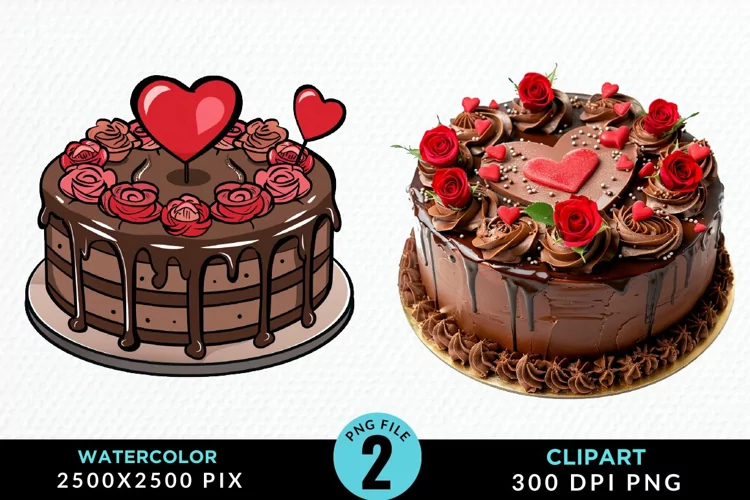 Valentines Cakes Sublimation PNG Clipart