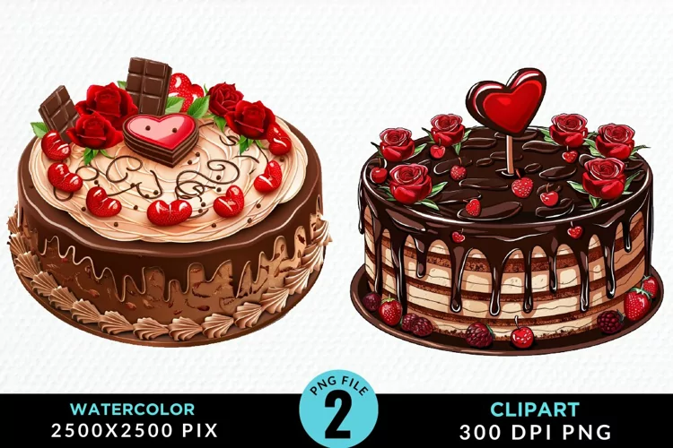 Valentines Cakes Illustration PNG Clipart