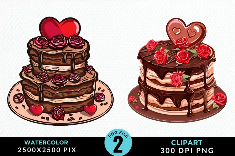 Valentines Cakes Illustration PNG Clipart