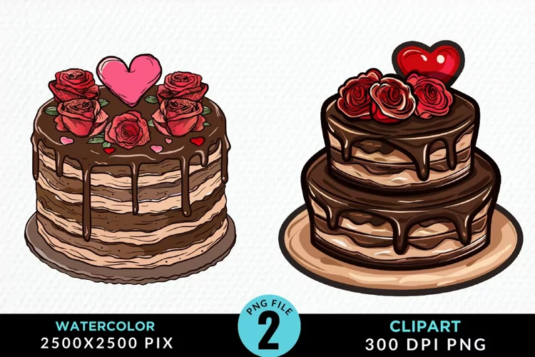 Valentines Cakes Illustration PNG Clipart