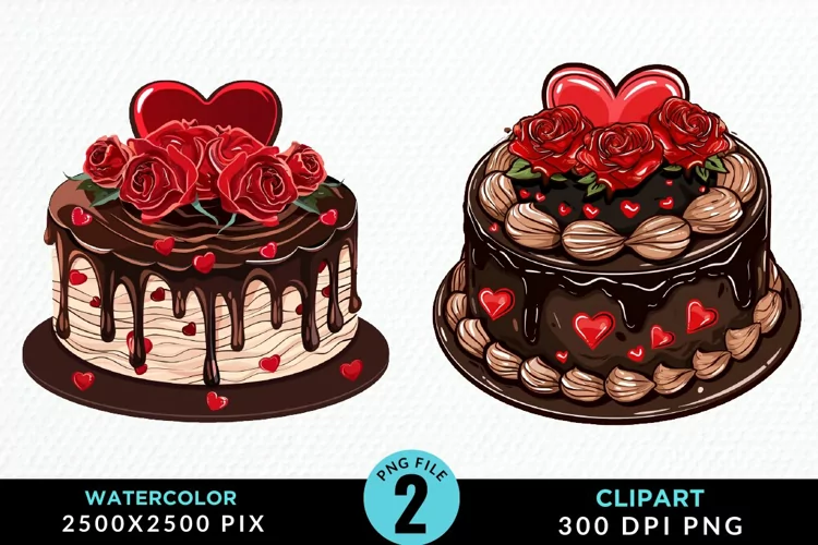 Valentines Cakes Illustration PNG Clipart