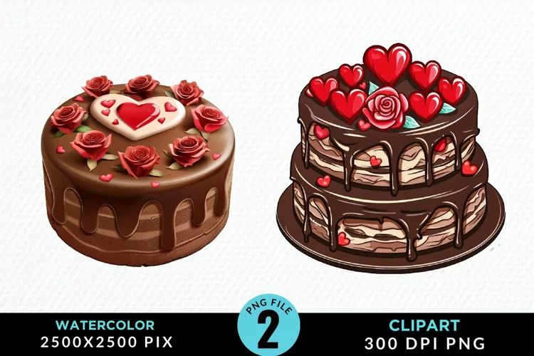 Valentines Cakes Illustration PNG Clipart