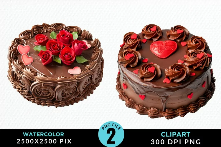 Valentines Cakes Sublimation PNG Clipart