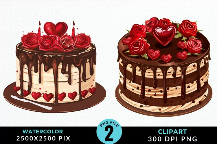 Valentines Cakes Illustration PNG Clipart