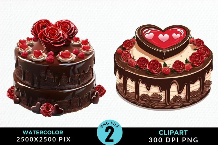 Valentines Cakes Illustration PNG Clipart