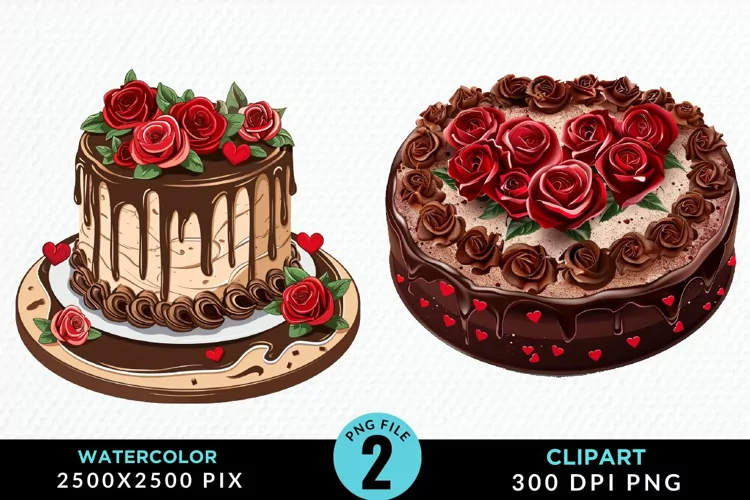 Valentines Cakes Illustration PNG Clipart