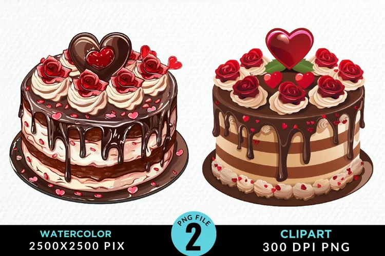 Valentines Cakes Illustration PNG Clipart