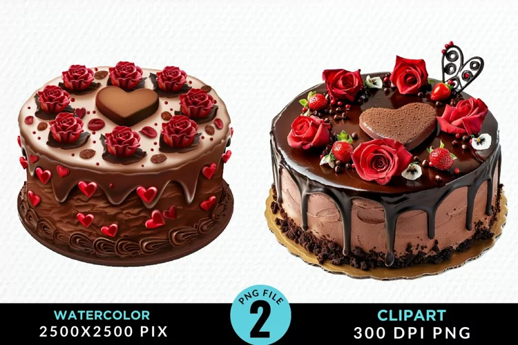 Valentines Cakes Illustration PNG Clipart