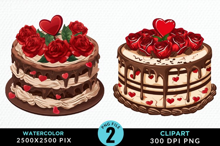 Valentines Cakes Sublimation PNG Clipart