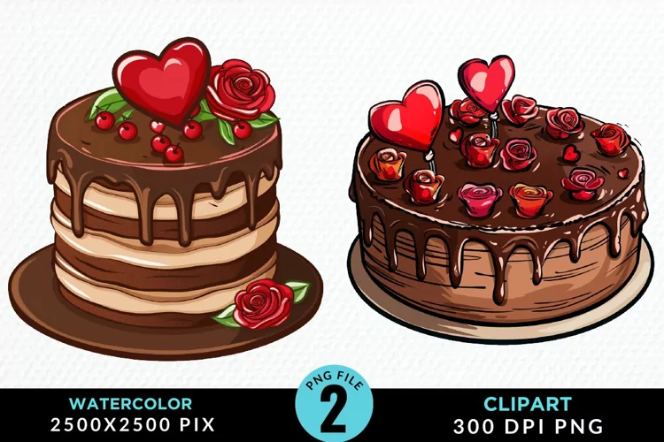 Valentines Cakes Illustration PNG Clipart