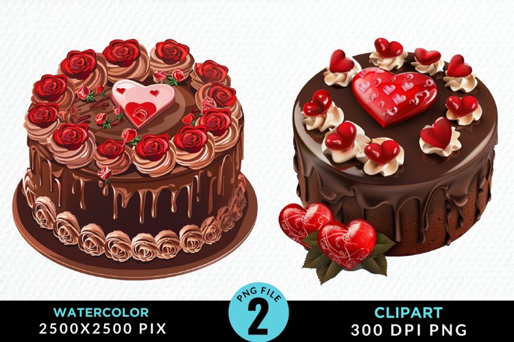 Valentines Cakes Illustration PNG Clipart