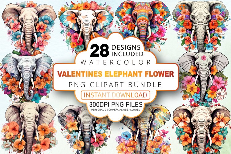 Cute Elephant Clipart Image 23