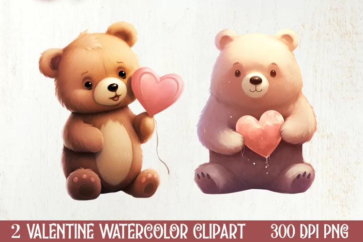 Valentines Day Bear Clipart, Christmas Clipart