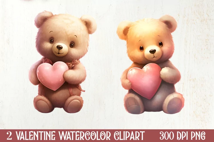 Valentines Day Bear Clipart, Christmas Clipart