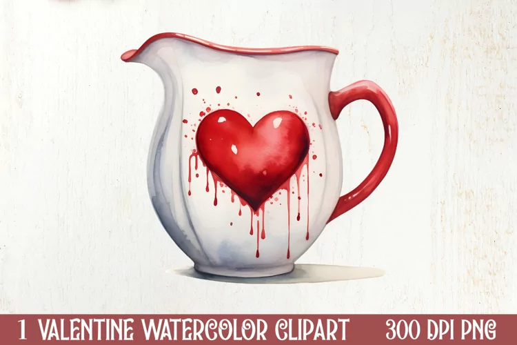 Watercolor Valentines Day Clipart, Christmas Clipart