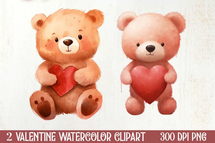 Valentines Day Bear Clipart, Christmas Clipart