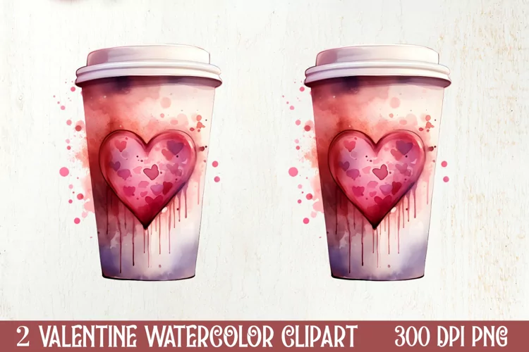 Valentine Day Coffee Clipart, Christmas Clipart
