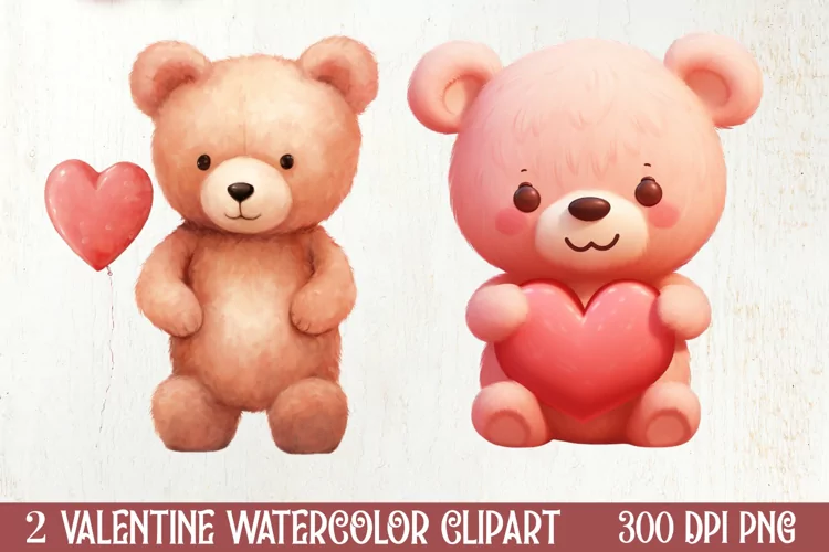 Valentines Day Bear Clipart, Christmas Clipart