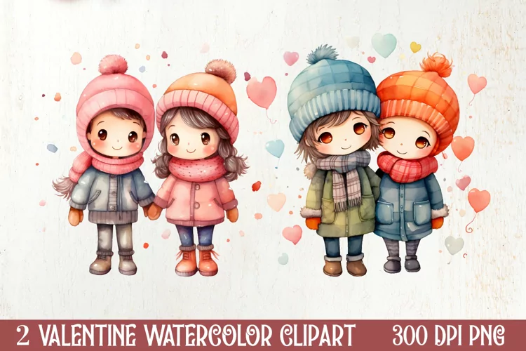 Couple Baby Boy And Girl Valentine Clipart, Valentines PNG