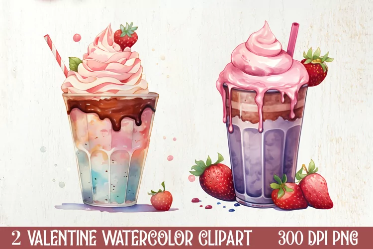 Coffee Latte Valentine Day Clipart, Valentines PN