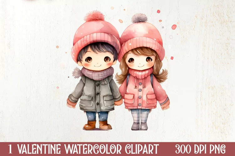 Couple Baby Boy And Girl Valentine Clipart, Valentines PNG