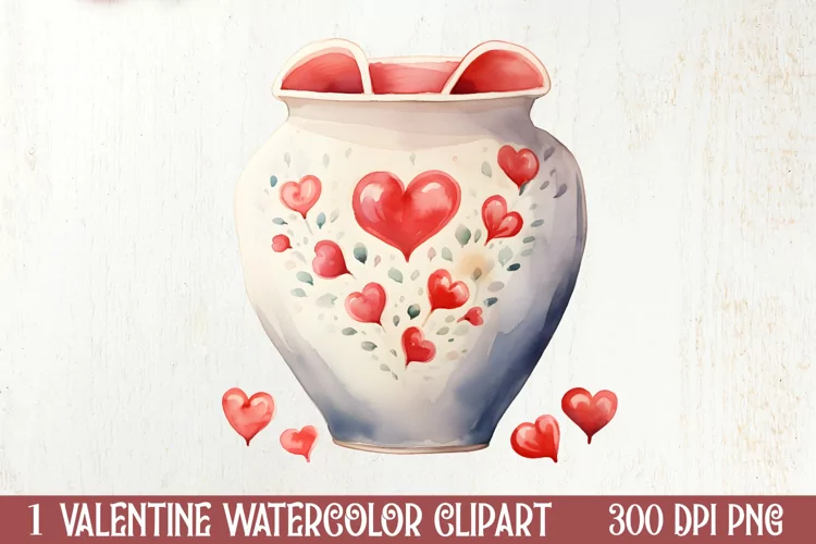 Watercolor Valentines Day Clipart, Christmas Clipart