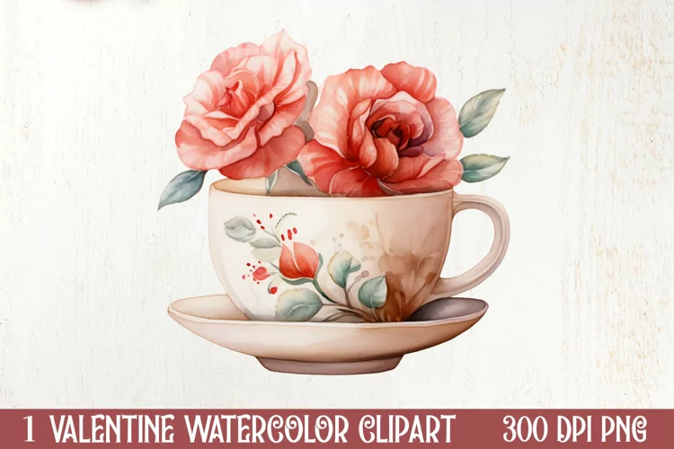 Watercolor Valentines Day Clipart, Christmas Clipart