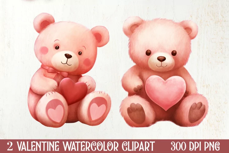 Valentines Day Bear Clipart, Christmas Clipart