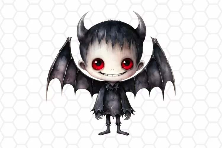 Watercolor Vampire Clipart, Halloween Sublimation PNG