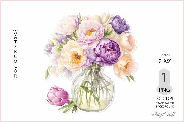 Peonies png clipart|Bouquet Provence |floral sublimation png