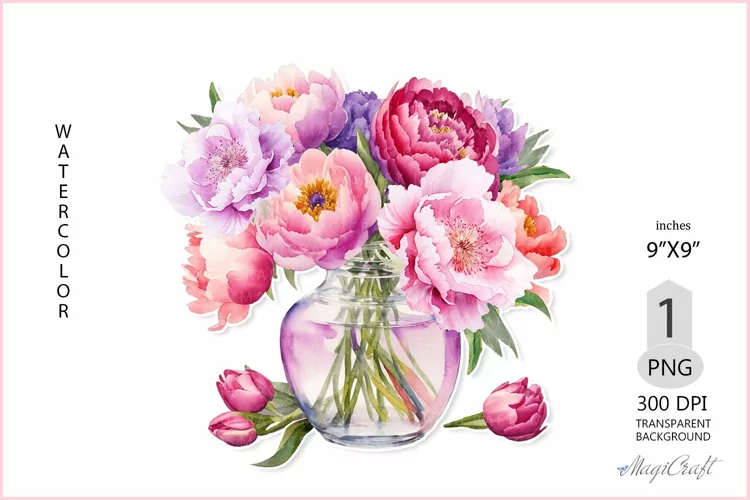 Peonies png clipart sublimation|Bouquet Provence |floral png