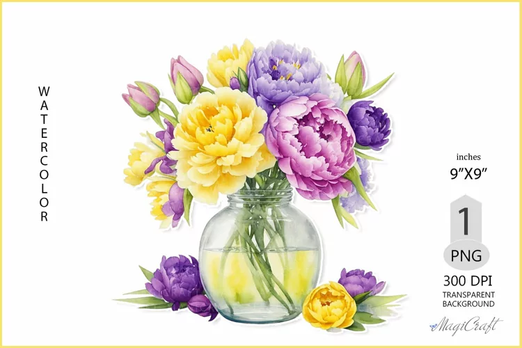 Peonies png clipart|Bouquet Provence |floral png sublimation