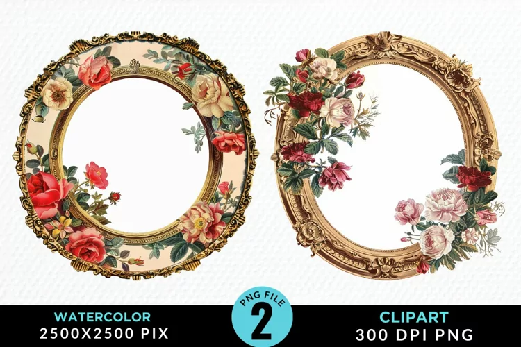 Watercolor Victorian Sublimation PNG Clipart