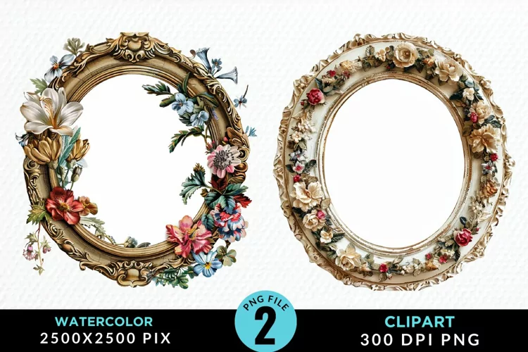 Watercolor Victorian Sublimation PNG Clipart