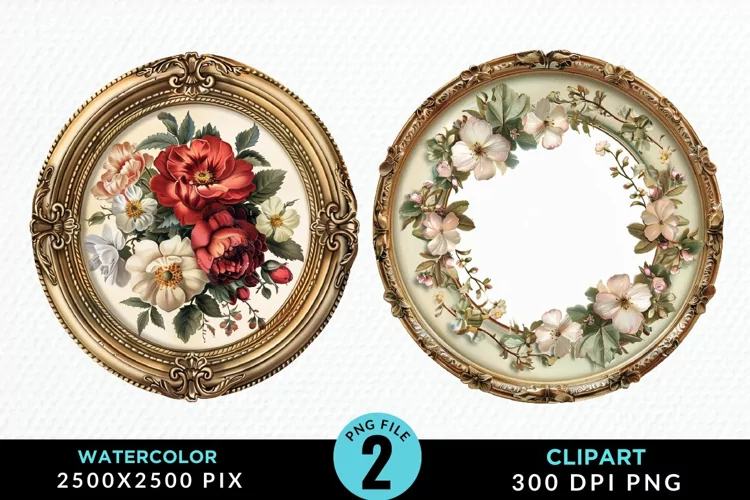 Watercolor Victorian Sublimation PNG Clipart