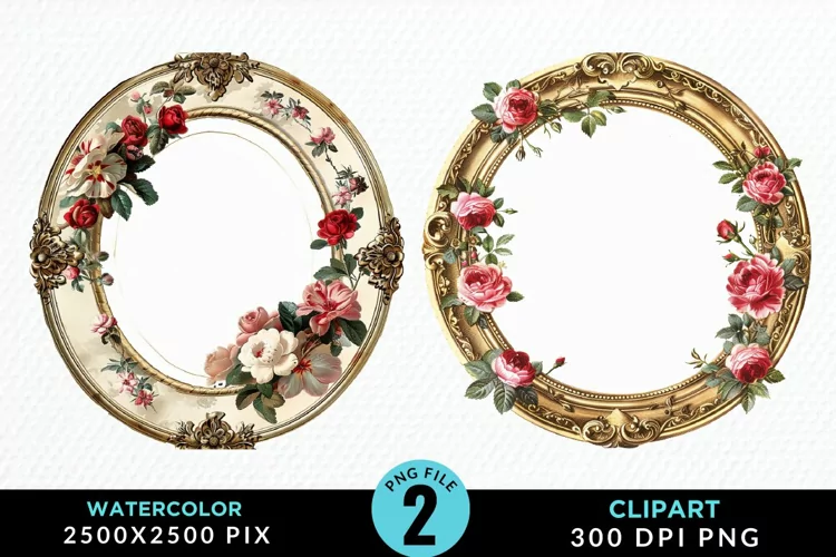 Watercolor Victorian Sublimation PNG Clipart