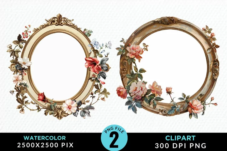 Watercolor Victorian Sublimation PNG Clipart