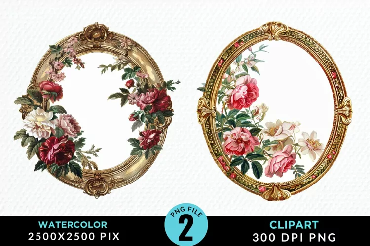 Watercolor Victorian Sublimation PNG Clipart