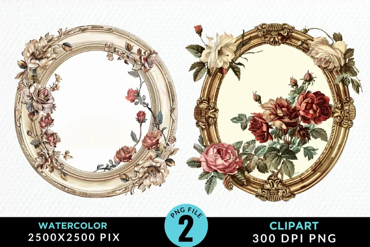 Watercolor Victorian Sublimation PNG Clipart