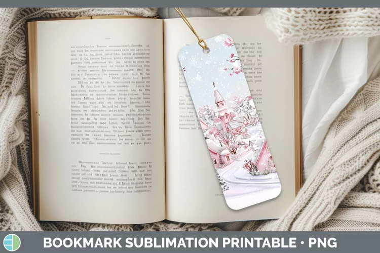 Watercolor Village Bookmark Sublimation Printable Designs