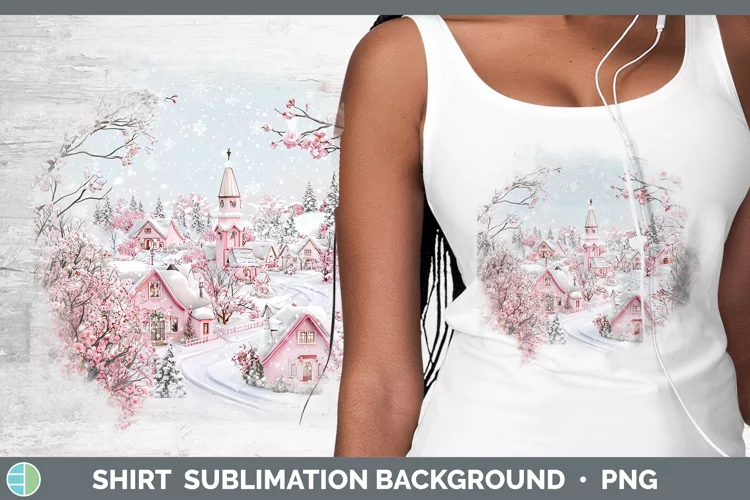 Watercolor Village Shirt Sublimation Sublimation Background