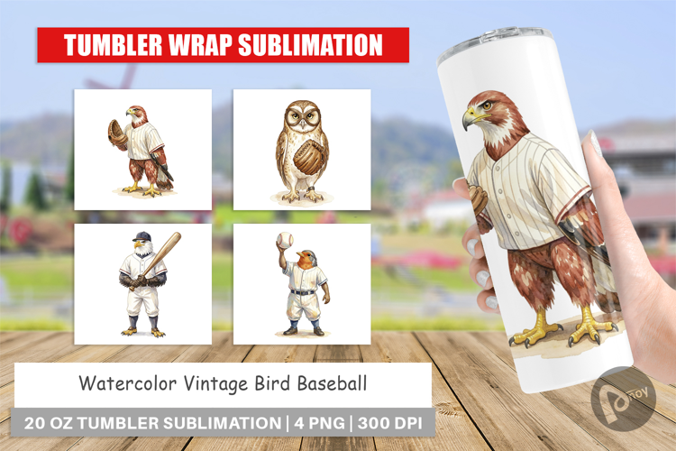 Vintage Bird Baseball Tumbler