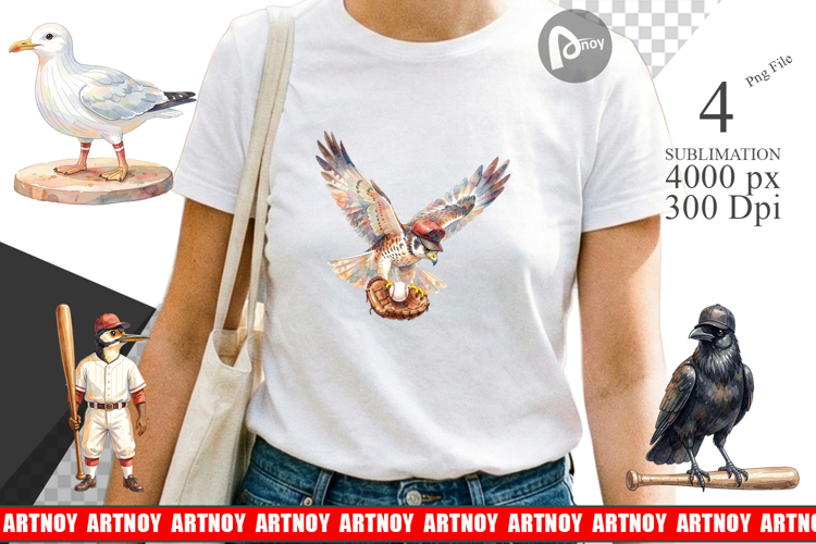 Vintage Bird Baseball Sublimation