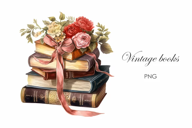 Watercolor Vintage book illustration